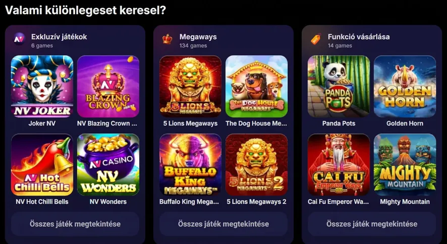 NV Kaszinó Játék Most